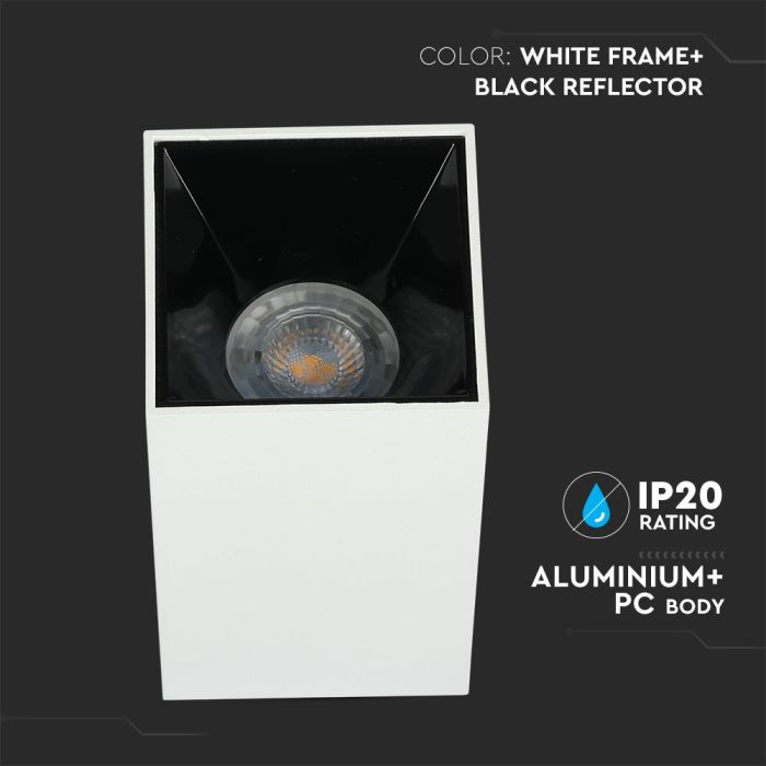 V-TAC Aro cuadrado LED - Accesorios de superficie - GU10 - IP20 - Blanco + Negro-extra-3.webp