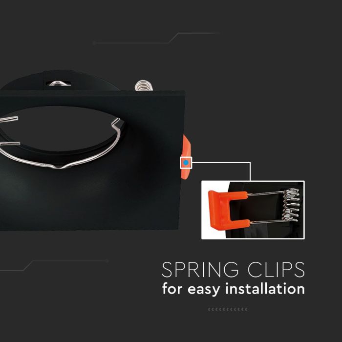 V-TAC Aro cuadrado LED - Empotrable - GU10 - IP20 - Negro-extra-4.webp