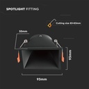 V-TAC Aro cuadrado LED - Empotrable - GU10 - IP20 - Negro-extra-2.webp