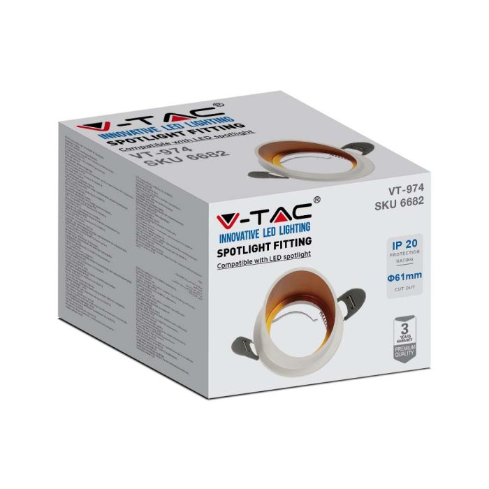 V-TAC LED Aro redondo  - Empotrables - GU10 - IP20 - Blanco-extra-5.webp