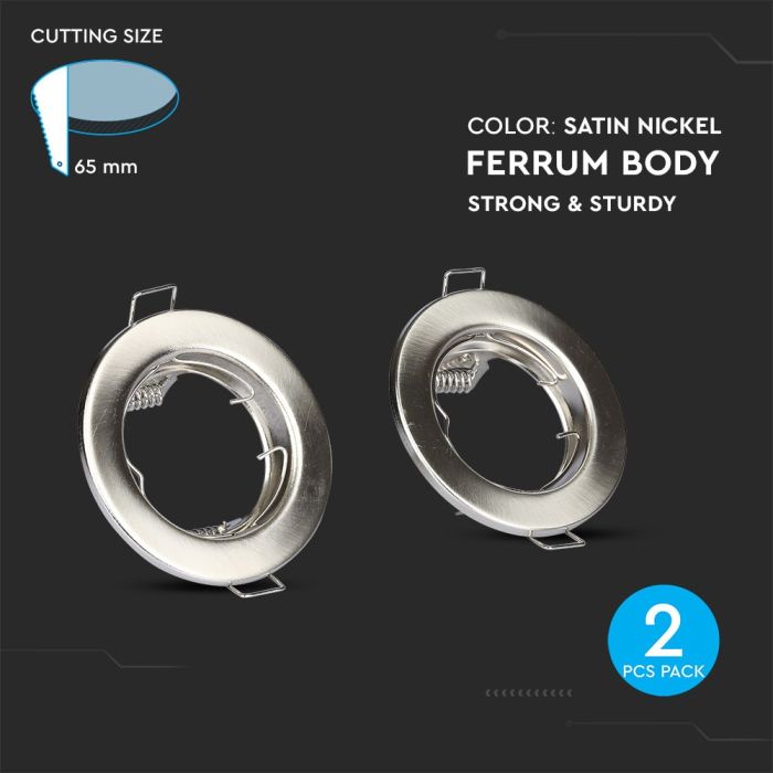 Aro redondo LED V-TAC - Empotrable - GU10 - IP20 - Níquel satinado  - Pack de 2-extra-2.webp