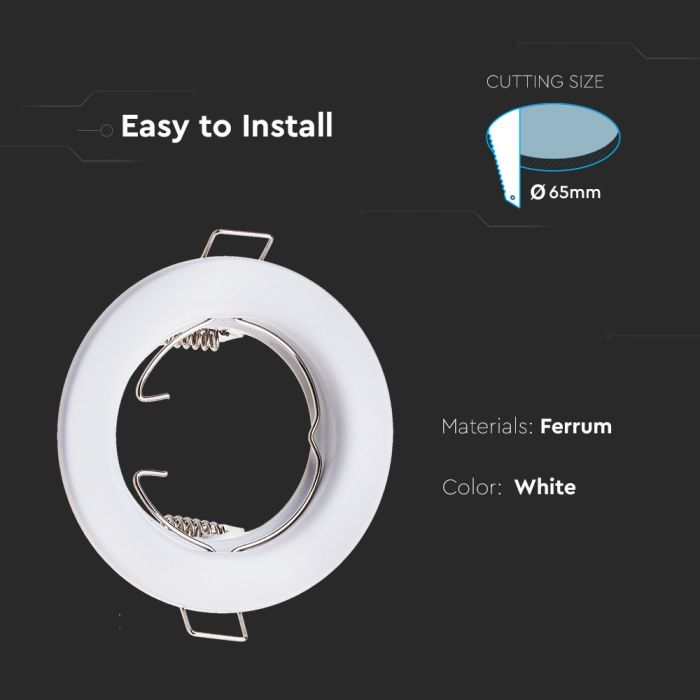 Aro redondo LED V-TAC - Empotrable - GU10 - IP20 - Blanco  - Pack de 2-extra-5.webp