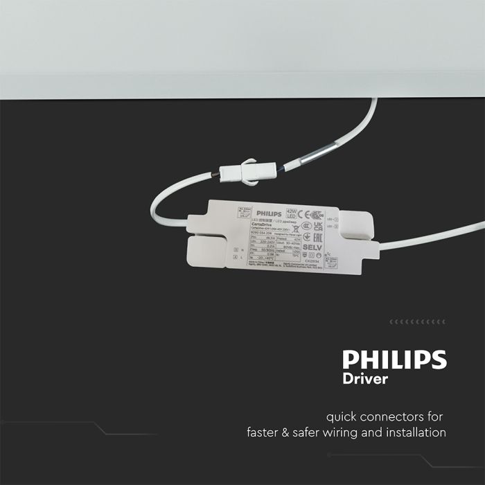 Paneles LED V-TAC - Driver Philips - 60 x 60 - 120lm/w - IP20 - Blanco - 40W- 4800 Lumens - 4000K - Pack de 10-extra-8.webp