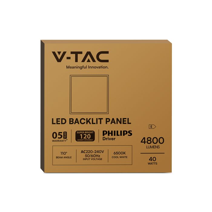 Paneles LED V-TAC - Driver Philips - 60 x 60 - 120lm/w - IP20 - Blanco - 40W- 4800 Lúmenes - 6500K - Pack de 10-extra-13.webp