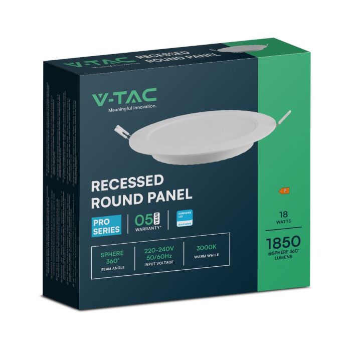 V-TAC LED Mini Panel - Samsung - Retroiluminado Empotrado - IP20 - Blanco - 18W- 1850 Lúmenes - 3000K-extra-6.webp