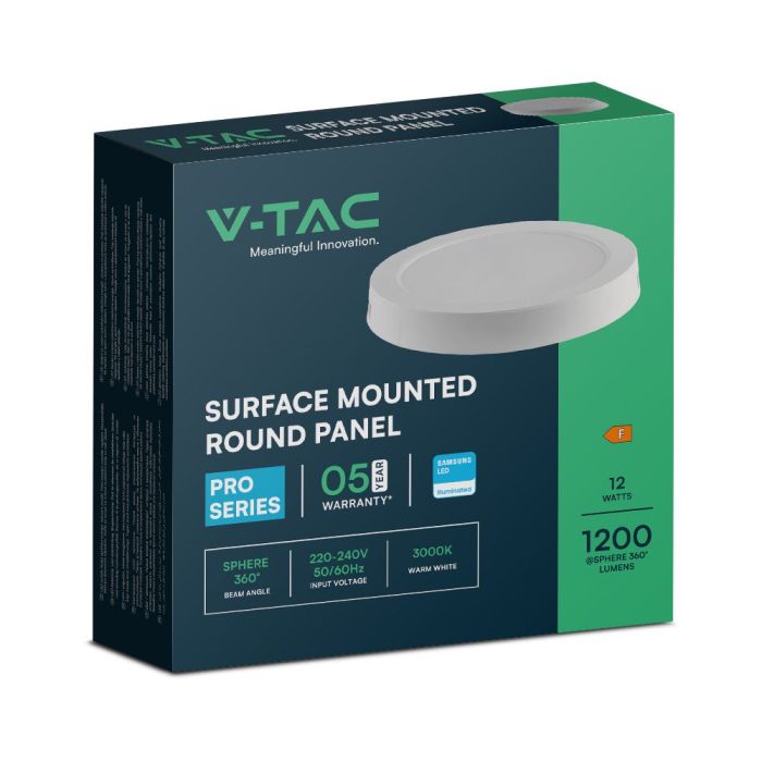 Mini panel LED V-TAC - Samsung - Superficie retroiluminada - IP20 - Blanco - 12W - 1200 Lúmenes - 4000K-extra-6.webp