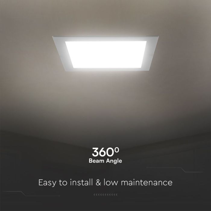 V-TAC LED Cuadrado Mini Panel - Samsung - Retroiluminado Empotrado - IP20 - Blanco - 12W - 1200 Lúmenes - 3000K-extra-5.webp