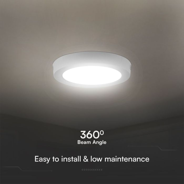 Mini panel LED redondo V-TAC - Samsung - Superficie retroiluminada - IP20 - Blanco - 24W- 2500 Lúmenes - 3000K-extra-5.webp