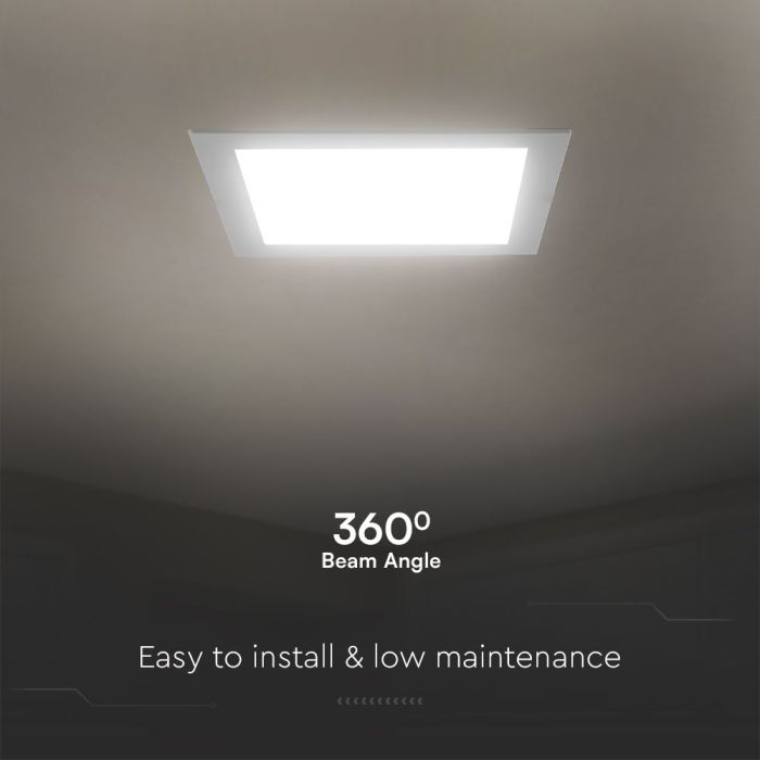 V-TAC LED Cuadrado Mini Panel - Samsung - Retroiluminado Empotrado - IP20 - Blanco - 18W- 1980 Lúmenes - 6500K-extra-5.webp