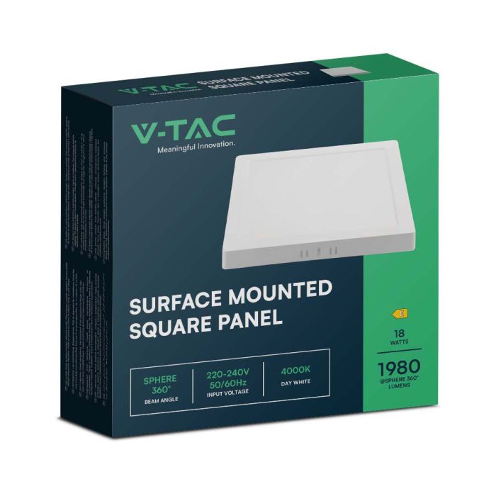 Mini Panel LED V-TAC - Superficie Retroiluminada - IP20 - Cuerpo Blanco - 18W- 1980 Lúmenes - 6500K-extra-6.webp