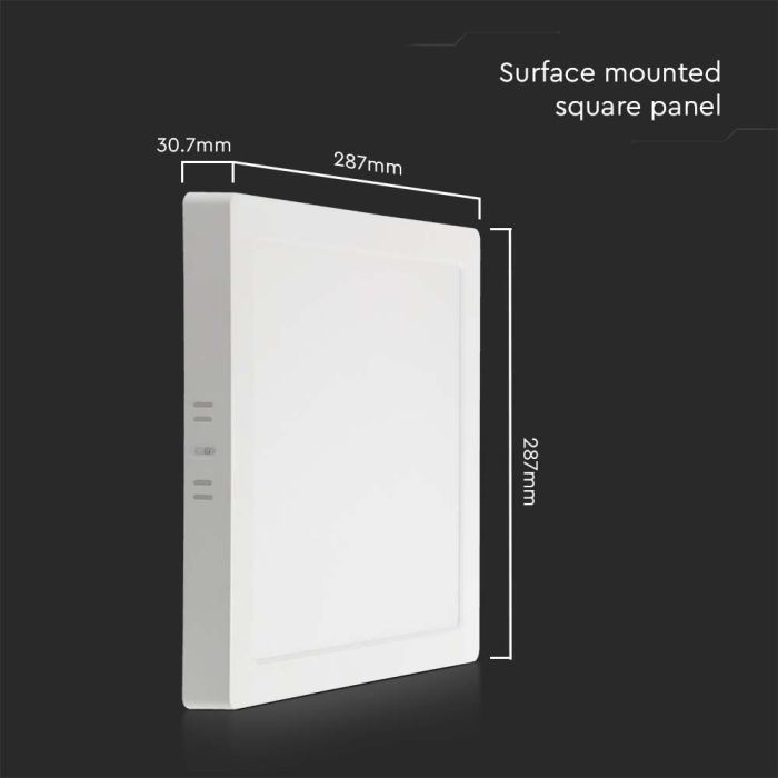 V-TAC LED Mini Panel - Superficie Retroiluminada - IP20 - Cuerpo Blanco - 24W- 2500 Lumens - 3000K-extra-3.webp