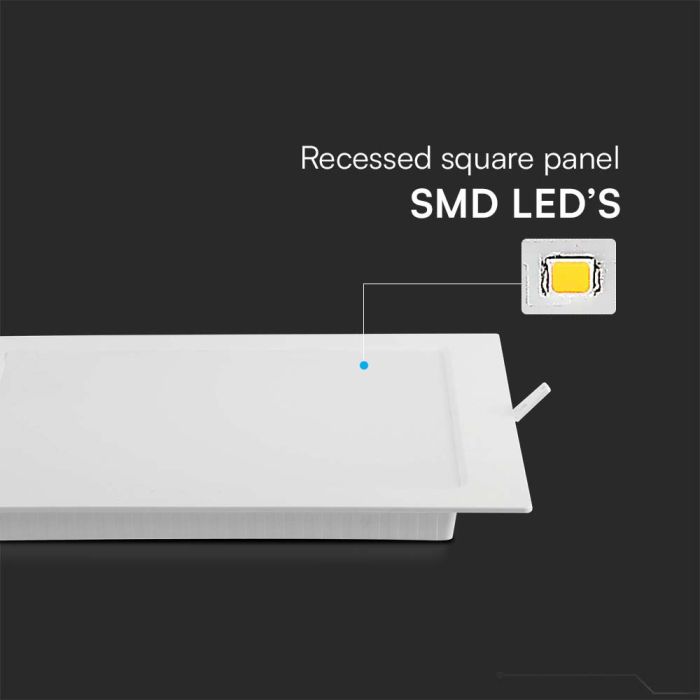 V-TAC LED Mini Panel - Retroiluminado Empotrado - IP20 - Cuerpo Blanco - 6W- 660 Lumens - 3000K-extra-4.webp