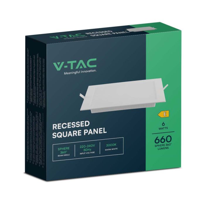 V-TAC LED Mini Panel - Retroiluminado Empotrado - IP20 - Cuerpo Blanco - 6W- 660 Lumens - 3000K-extra-6.webp