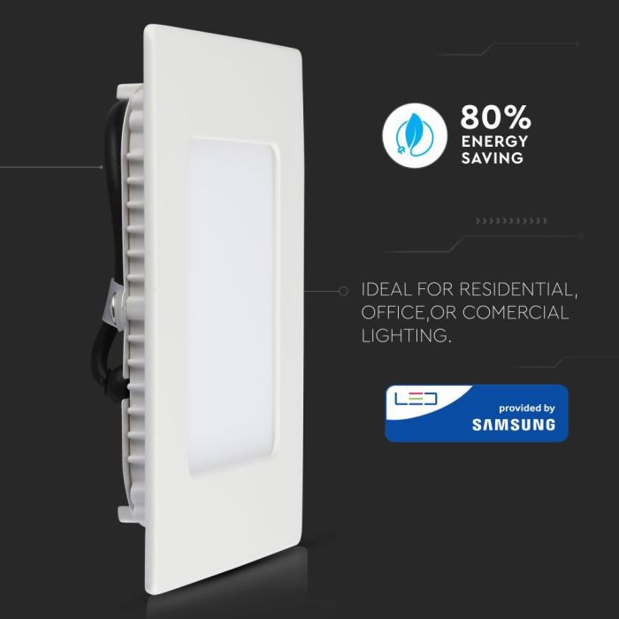 Mini panel LED cuadrado V-TAC - Samsung - Serie Premium - IP20 - Blanco - 24W - 2000 Lúmenes - 3000K-extra-1.webp