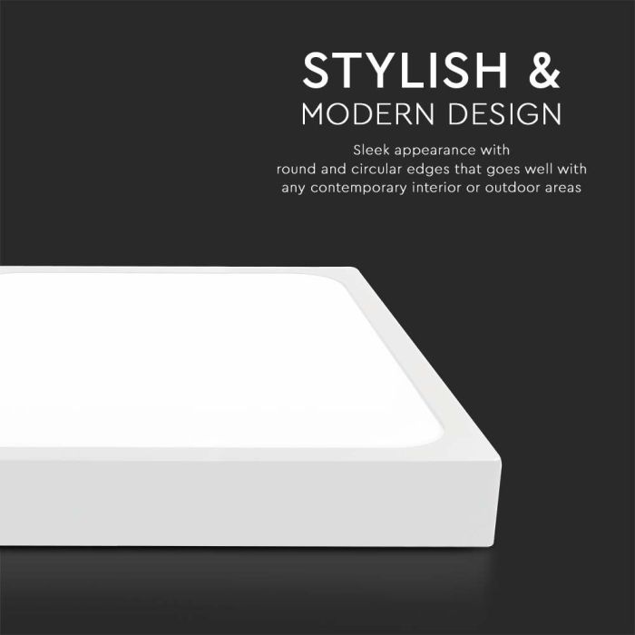 V-TAC LED Plafón cuadrado - IP44 - Blanco - 18W- 1530 Lumens - 6500K-extra-3.webp