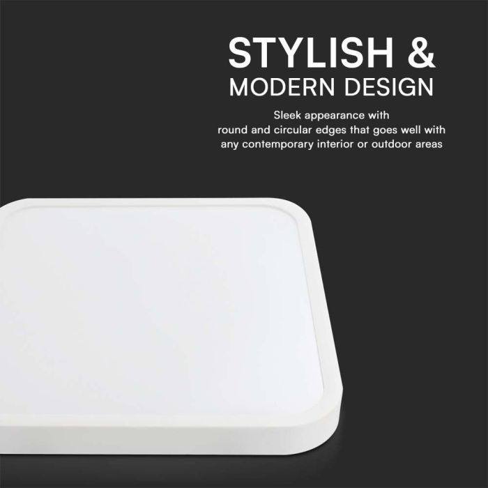 V-TAC LED Plafón cuadrado - Samsung - IP44 - Blanco - 18W- 1830 Lumens - 6500K-extra-4.webp