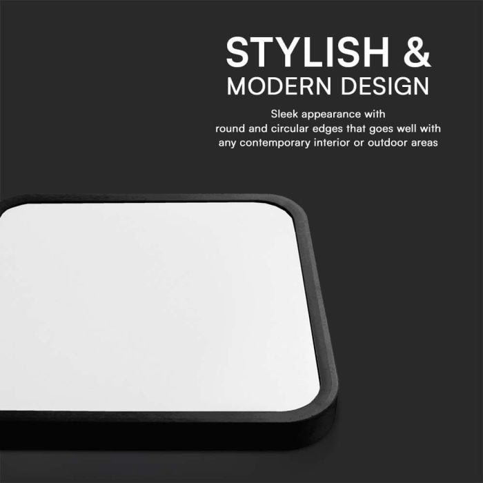 V-TAC LED Plafón cuadrado - IP44 - Negro - 18W - 1800 Lumens - 3000K - 225MM-extra-4.webp