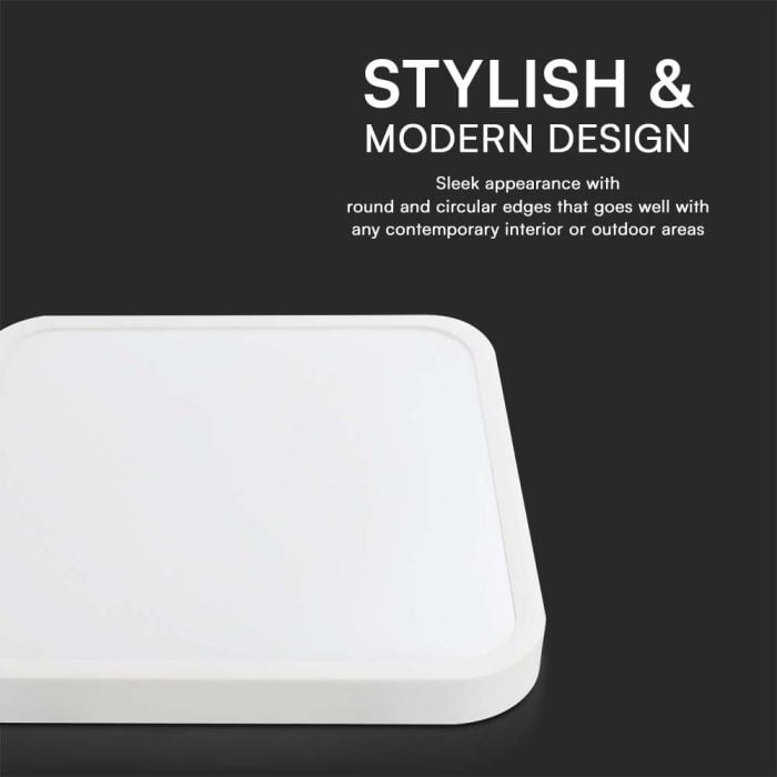 V-TAC LED Plafón cuadrado - IP44 - Blanco - 24W - 2400 Lumens - 3000K - 295MM-extra-4.webp