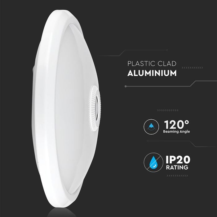 LED Plafón redondo VTAC con sensor - Samsung - Sensor PIR - 290 mm - IP20 - Branco - 12 W - 900 lúmenes - 6400 K-extra-7.webp