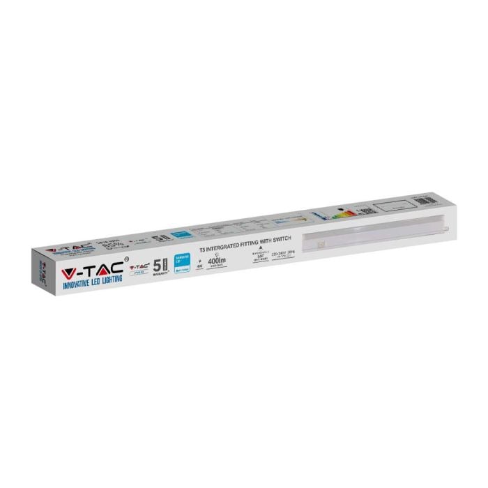 V-TAC Regleta LED T5 Integrada - Samsung - IP20 - Blanca - 4W - 400 Lúmenes - 6500K-extra-18.webp
