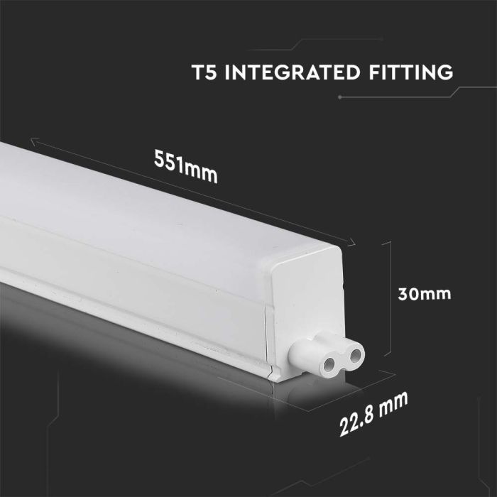 V-TAC Regleta LED T5 Integrada - Samsung - IP20 - Blanca - 7W- 700 Lumens - 4000K-extra-6.webp