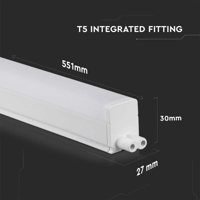 V-TAC Regleta LED T5 Integrada - Samsung - IP20 - Blanca - 7W- 700 Lumens - 3000K-extra-2.webp