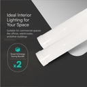 Regleta Prismática LED - Samsung - 120lm/w - IP20 - Blanca - 40W - 4800 Lúmenes - 6500K - 120CM  - Pack de 2-extra-3.webp