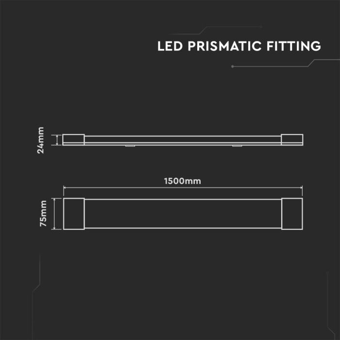 Regleta Prismática LED - Samsung - 120lm/w - IP20 - Blanca - 50W - 6000 Lúmenes - 6500K - 150CM  - Pack de 2-extra-5.webp