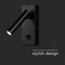 Aplique LED V-TAC - Cabezal Simple - IP20 - Cuerpo Negro - 2W - 150 Lumens - 3000K-extra-4.webp