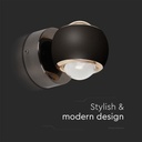 Aplique LED Redondo V-TAC - IP20 - Cuerpo Negro - 10W - 950 Lumens - 3000K-extra-4.webp