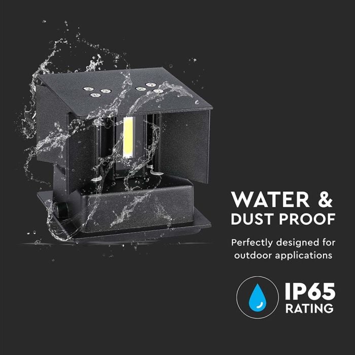 V-TAC Aplique LED Cuadrado - Bridgelux - IP65 Estanco - Negro - 5W - 700 Lumens - 3000K-extra-7.webp