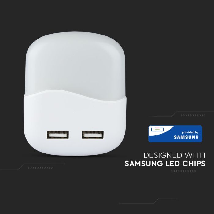 V-TAC Aplique LED Cuadrado - Samsung - USB - Luces de noche-extra-1.webp
