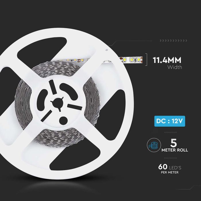 Tira de luz LED V-TAC - IP65 Impermeable - 3000K - Precio/1m (5m Rollo)-extra-9.webp