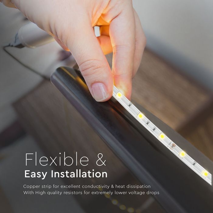 Tira de luz LED V-TAC - IP65 Impermeable - 6000K - Precio/1m (5m Rollo)-extra-6.webp