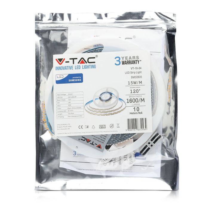 Tira de luz LED V-TAC - Samsung - IP20 - 6400K - Precio/1m (Rollo de 10m)-extra-12.webp