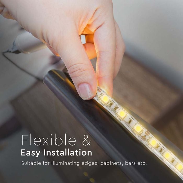 Tira de luz LED V-TAC - 100lm/w - Doble PCB - IP65 Impermeable - 6500K - Precio/1m (Rollo de 10m)-extra-6.webp