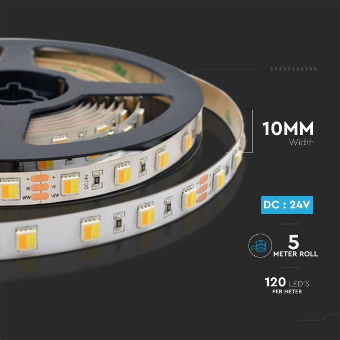 Tira de luz LED V-TAC - IP65 Impermeable - 3IN1 - Precio/1m (5m Rollo)-extra-7.webp