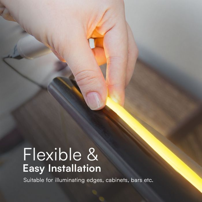 Tira de luz LED V-TAC - 220V - IP65 Impermeable - 3000K - Rollo de 10m-extra-6.webp