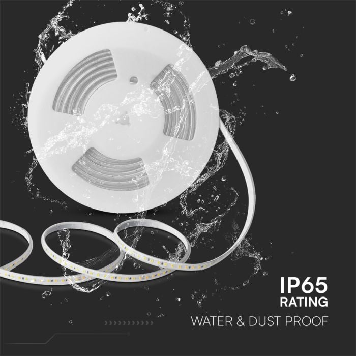 Tira de luz LED V-TAC - 220V - IP65 Impermeable - 4000K - Rollo de 10m-extra-7.webp