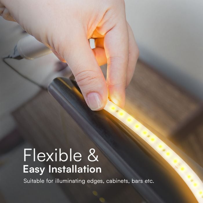 Tira de luz LED V-TAC - 220V - IP65 Impermeable - 6500K - Rollo de 10m-extra-6.webp