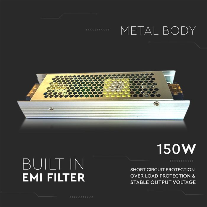 Tiras de luz LED V-TAC - Accesorios - Fuente de alimentación metálica - IP44 - 150W-extra-3.webp