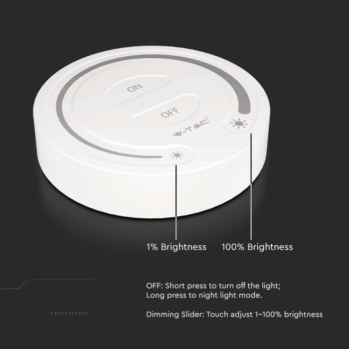 V-TAC Tiras de Luz LED - Accesorios - Interruptor Táctil Dimmer - Blanco-extra-4.webp