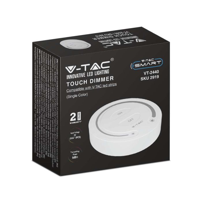 V-TAC Tiras de Luz LED - Accesorios - Interruptor Táctil Dimmer - Blanco-extra-7.webp