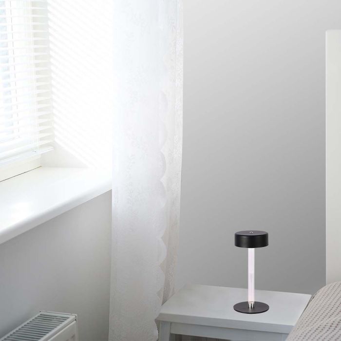 V-TAC Lámpara de Sobremesa Recargable - IP20 - Negro+Transparente - 3W - 210 Lumens - 3IN1-extra-2.webp