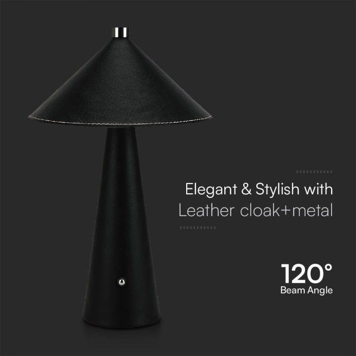 V-TAC Lámpara de Sobremesa Recargable - IP20 - Negra - 3W - 240 Lumens - 3IN1-extra-4.webp