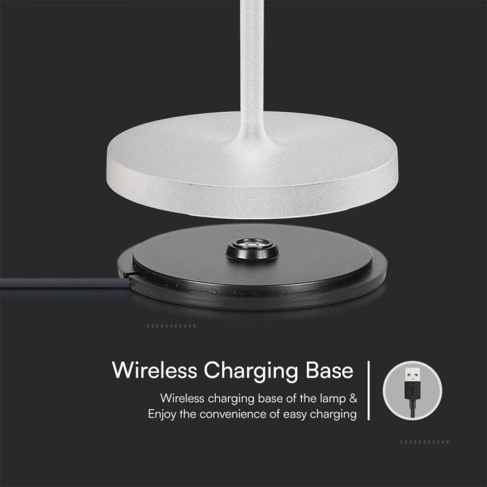 V-TAC Lámpara de Mesa de Carga Inalámbrica - IP54 - Blanca - 1.5W- 150 Lumens - 3000K-extra-8.webp