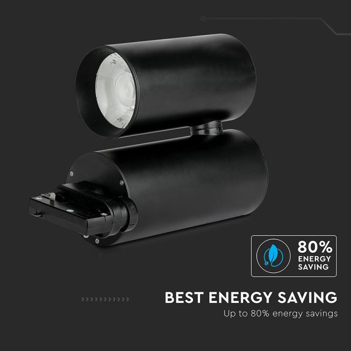 V-TAC LED Foco de carril - IP20 - Negro - 30W - 2700 Lumens - 6400K-extra-6.webp