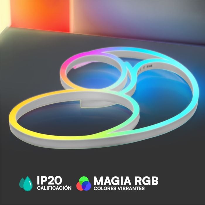 V-TAC Tira de Luz LED - Neon Flex - IP20 - RGB Magic - Precio/1m (5m Rollo)