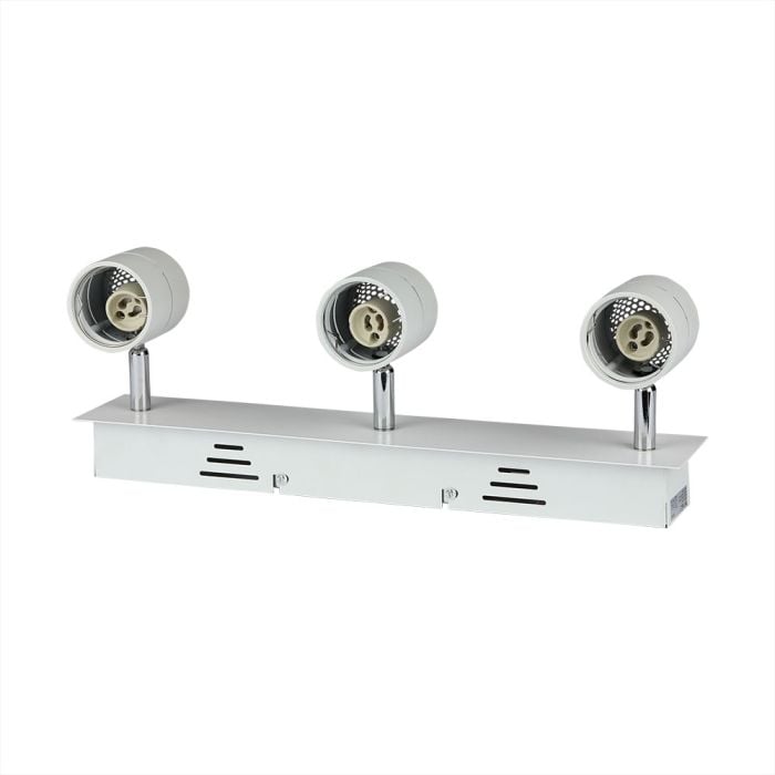 Riel de luz LED - Cabezal triple - GU10 - IP20 - Blanco