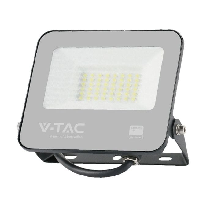 Proyector LED V-TAC - Samsung - IP65 Impermeable - Cuerpo Negro - 1 Metro de Cable - 30W - 2505 Lumens - 6500K